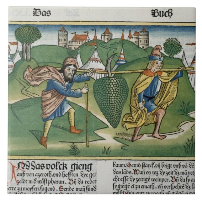 Numrerar 13 23 druvorna av Eschol, från 'Nuren Kakelplatta (Framsidan)