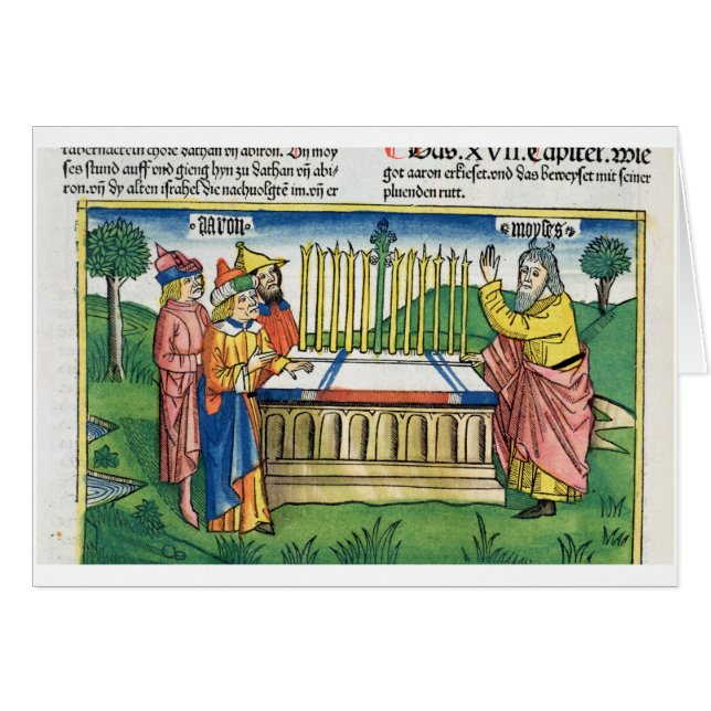 Numrerar 17 1-11 Aarons bemannar blom på altaret, Hälsningskort (Framsidan Horizontal)