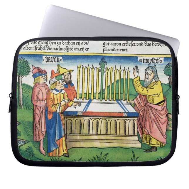 Numrerar 17 1-11 Aarons bemannar blom på altaret, Laptop Fodral (Framsidan)