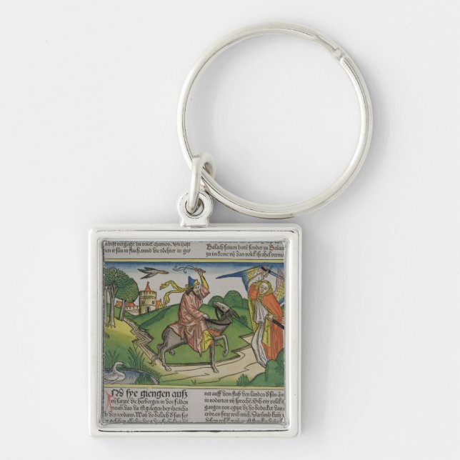 Numrerar 22 den talande röven för 20-35 Balaams, Fyrkantig Silverfärgad Nyckelring (Framsidan)