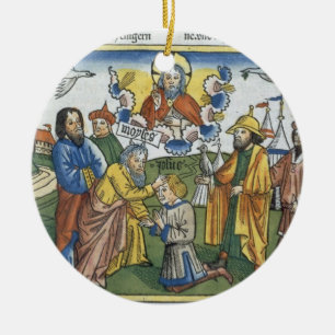 Numrerar 27 18-23 Moses lägger hans räcker på Julgransprydnad Keramik