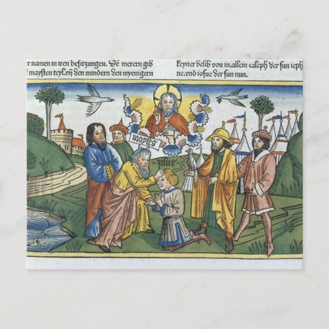 Numrerar 27 18-23 Moses lägger hans räcker på Vykort (Framsida)