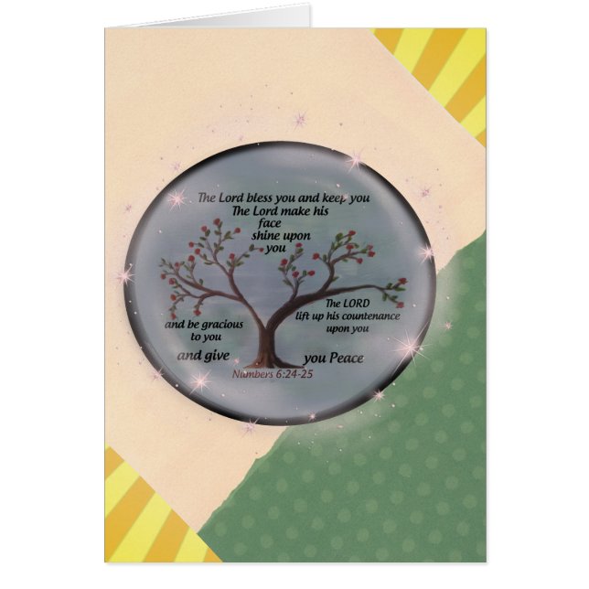 Numrerar 6:24 - 26 Lord Välsigna Du och håller dig Hälsningskort (Framsidan)