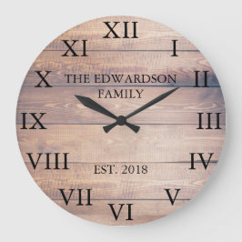 Numrerar den wood romaren för lantlig vintage stor klocka