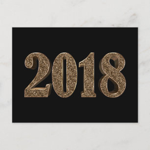 Numrerar elegantt guld- glitter för gott nytt år helg vykort
