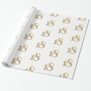 NUMRERAR GULD- GLITTER 18 glamorös sparkly Presentpapper