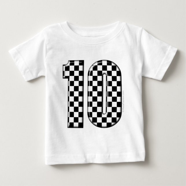 numrerar rutig auto tävla 10 tee (Framsida)