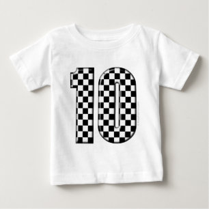 numrerar rutig auto tävla 10 tee shirt