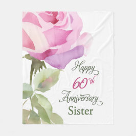 Nun 60-årsjubileum Katolskt jubileum Rosa ros Fleecefilt