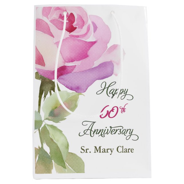 Nun 60th Anniversary Jubilee Custom Name Pink Rose (Framsidan)