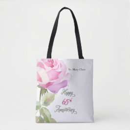 Nun 65-årsjubileum Anpassat Namn Rosa Ros Tygkasse