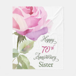 Nun 70-årsjubileum Syster Jubileum Rosa Ros Fleecefilt