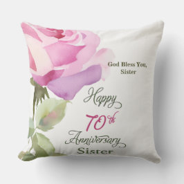 Nun 70-årsjubileum Syster Jubileum Rosa Ros Kudde