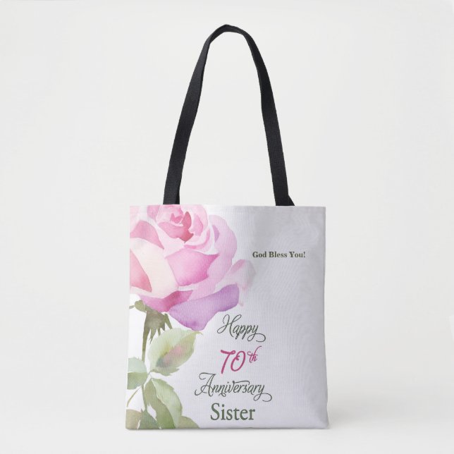 Nun 70th Anniversary Sister Jubilee Pink Rose Tygkasse (Framsida)