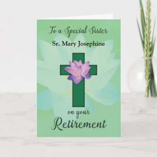 Nun Anpassade Namn Pension Lotus Flower på C Kort