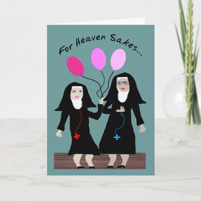 Nun Birthday Card ’Sister Party Byxor’ Kort (Framsida)