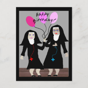 Nun Birthday Gifts "Grattis på födelsedagen Sister Vykort