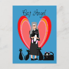 Nun Cat Angel Art-presentationer Vykort