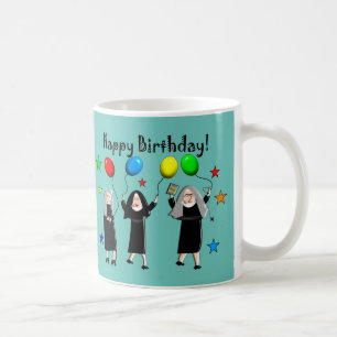 Nun Grattis på födelsedagen-kaffe Mugg
