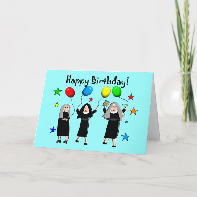 Nun Grattis på födelsedagen-kort och presentkort Kort (Framsida)