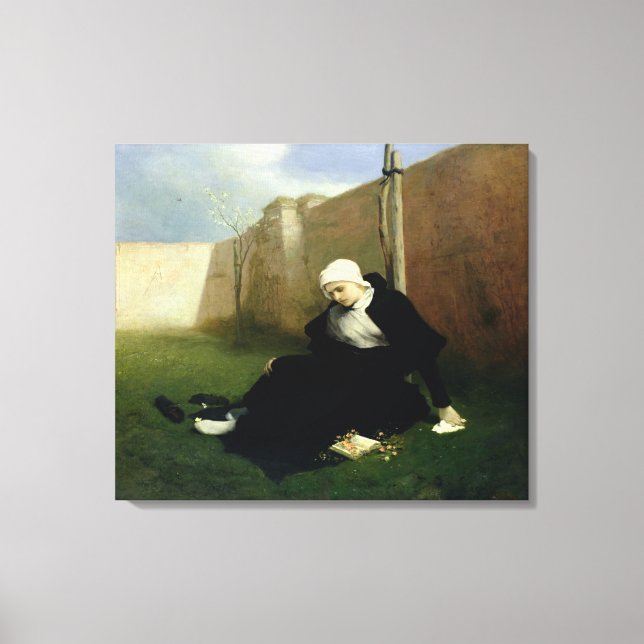 Nun i Cloister Garden, 1869 Canvastryck (Framsida)