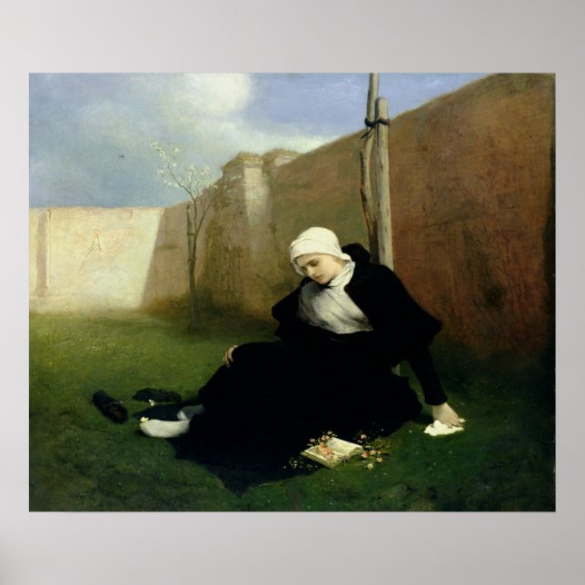 Nun i Cloister Garden, 1869 Poster (Framsidan)