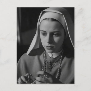 Nun in Black and White Vykort