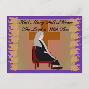 Nun-kort och presenter "Hail Mary" Prayer Vykort