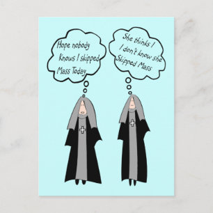 Nun-kort "Sak Nuns Tänka Ungefär" Vykort