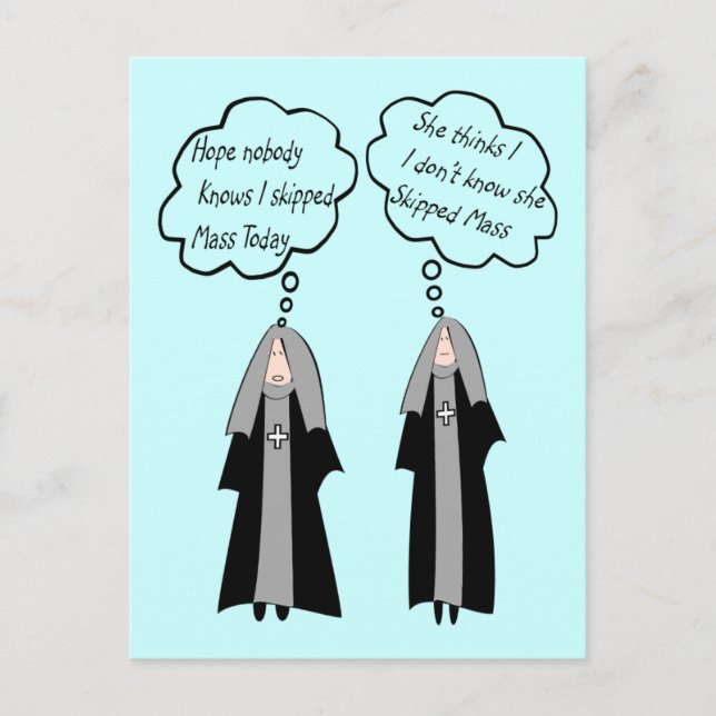 Nun-kort "Sak Nuns Tänka Ungefär" Vykort (Framsida)