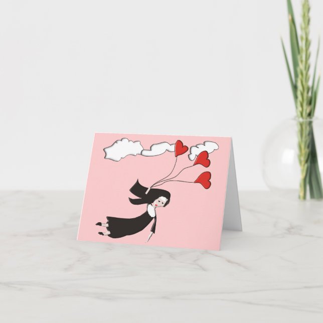 Nun Notecards Blank Inside Soaring Nun Kort (Framsida)