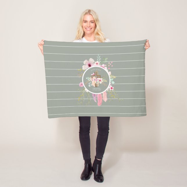 Nun Ordination Gift - Personlig Blommigt Kor Fleecefilt (På plats)