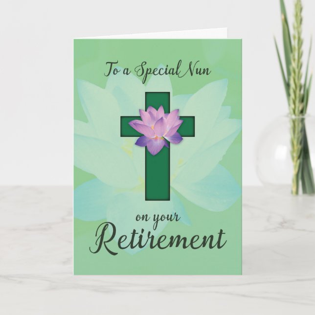Nun Pension, Lotus Flower vid Grönt Kor Kort (Framsida)