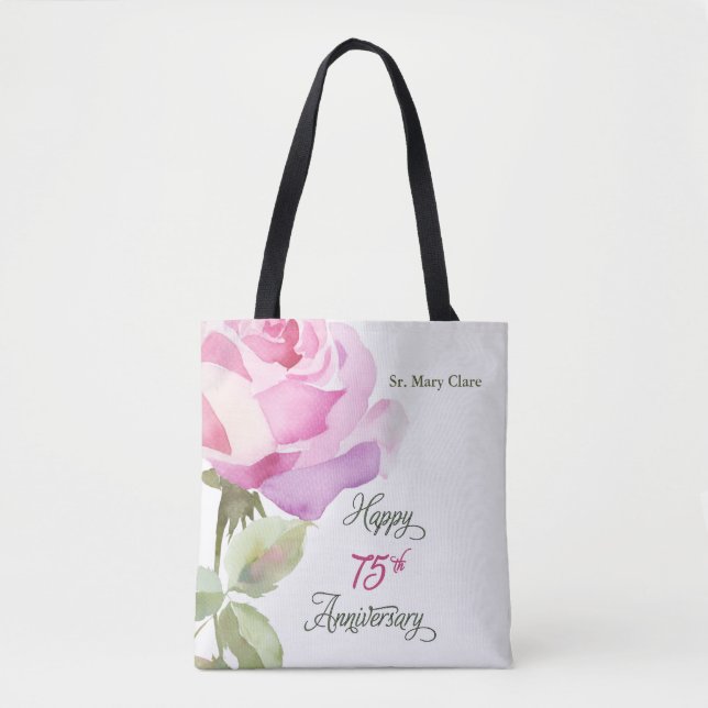 Nun Personalize 75th Anniversary Pink Rose Tygkasse (Framsida)