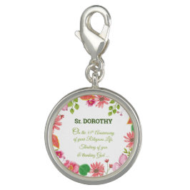 Nun Religiösa 55-årsjubileum Vattenfärgsblommor Berlock