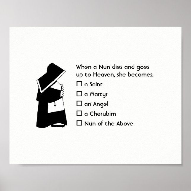 Nun Roligt - rent humor, Nun Heaven Joke Poster (Framsidan)