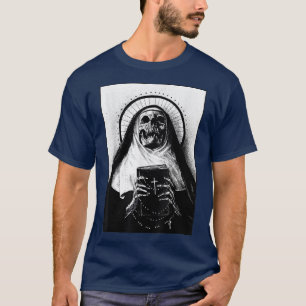 Nun Skeleton Occult Gothic Evil Nun Anti Kristus D T Shirt