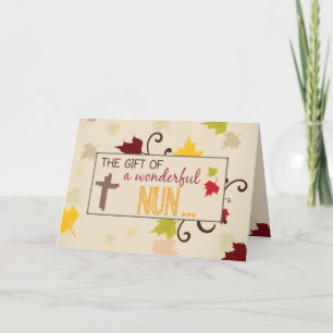 Nun Thanksgiving Gift Höst löv Helgkort