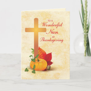 Nun vid Thanksgiving, Kor och Pumpkin Helgkort