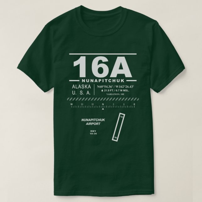 Nunapitchuk Airport NUP 16A T-Shirt (Design framsida)