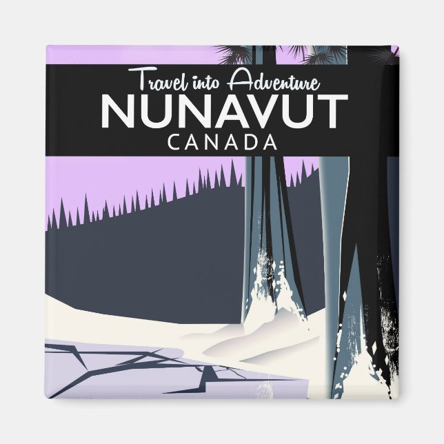 Nunavut Canada Travel-affisch Magnet (Framsidan)