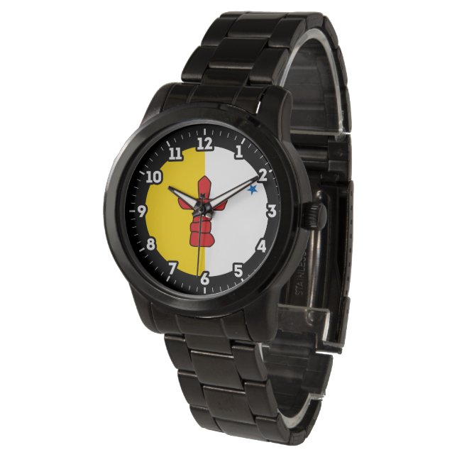 Nunavut Flagga Graphic Dial Armbandsur (Vinklad)
