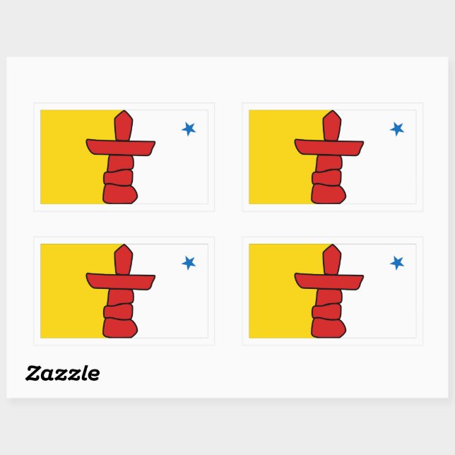 Nunavut Flaggor Graphic Rektangulärt Klistermärke (Ark)