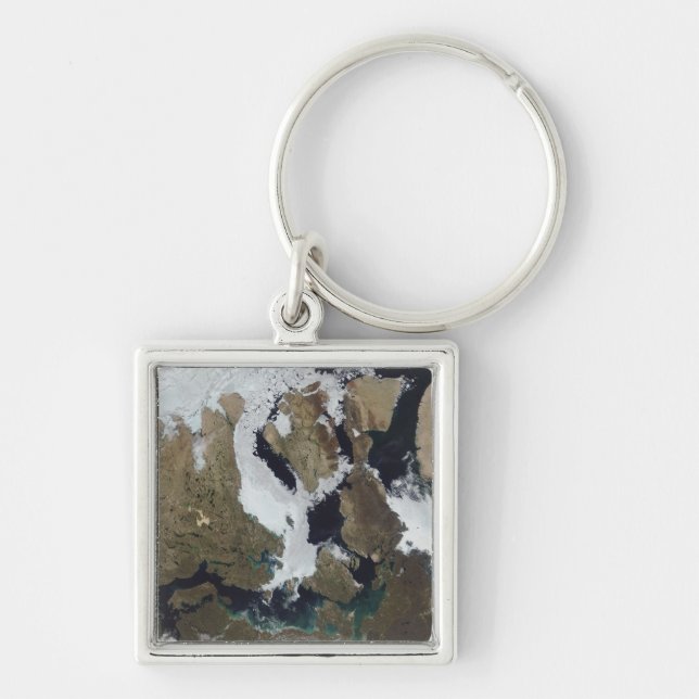 Nunavut, Kanada Fyrkantig Silverfärgad Nyckelring (Framsidan)