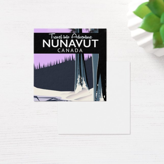 Nunavut Kanada Resaffiche Fyrkantigt Visitkort (Skivbord)