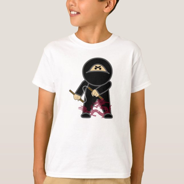 Nunchaku Ninja, Gömt Dragon Barn T-shirt (Framsida)