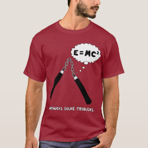 Nunchucks rödbrun T-tröja T-shirt