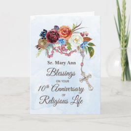 Nunna 10-årsjubileum för religiöst liv med rosenkr kort
