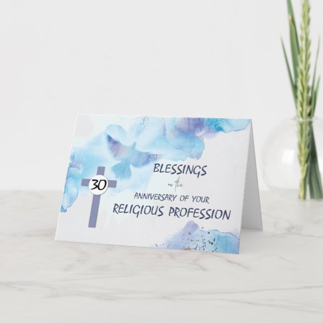 Nunna 30-årsjubileum för religiöst yrke kort (Framsida)