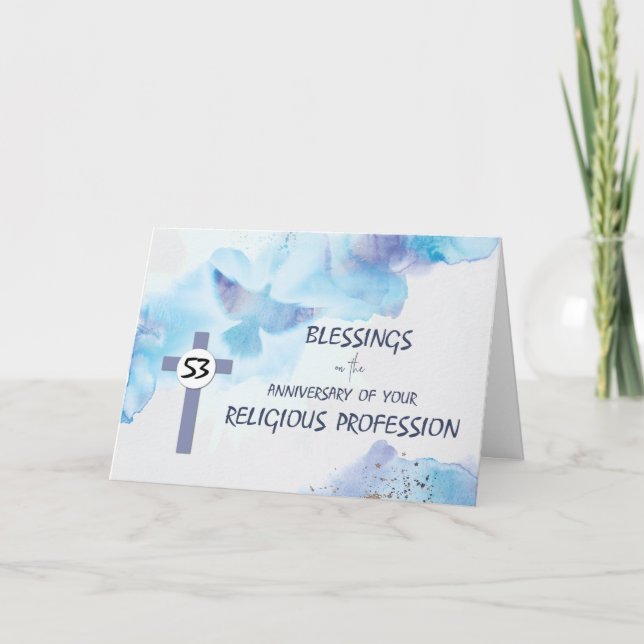 Nunna 53-årsjubileum för religiöst yrke kort (Framsida)